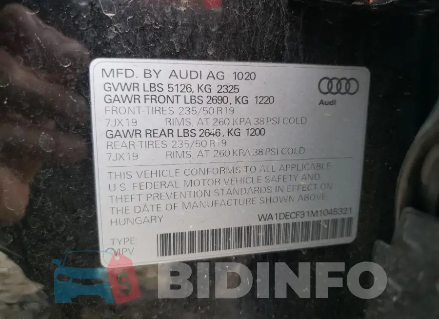 WA1DECF31M1045321 Photo# 13