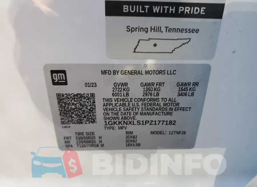 1GKKNXLS1PZ177182 Photo# 13