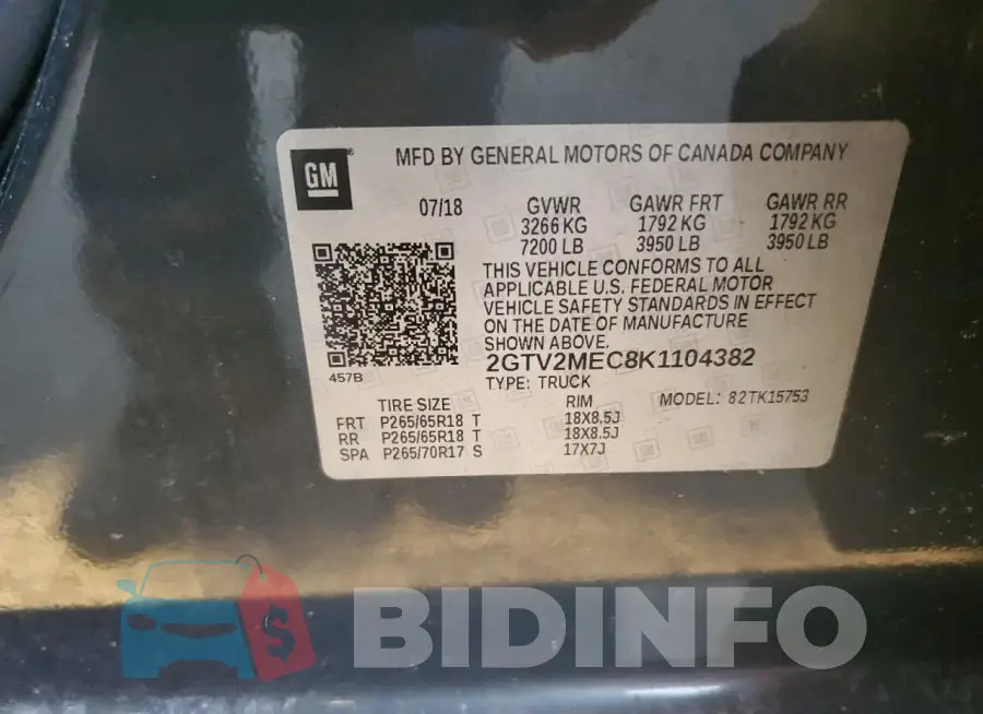 2GTV2MEC8K1104382 Photo# 12