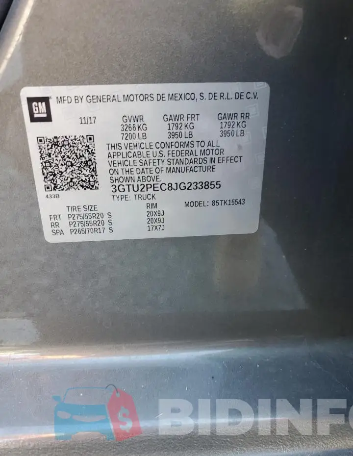 3GTU2PEC8JG233855 Photo# 12