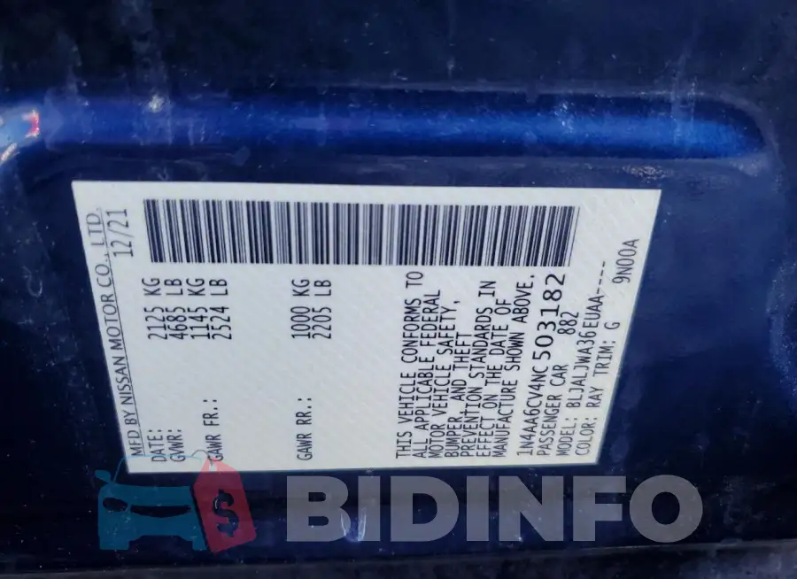 1N4AA6CV4NC503182 Photo# 12