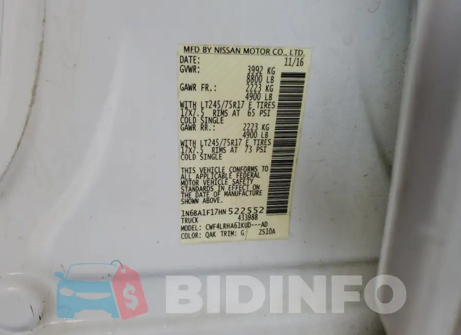 1N6BA1F17HN522552 Photo# 12