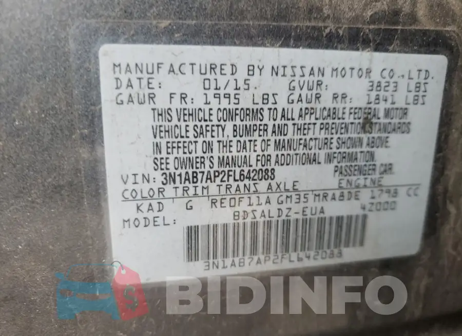 3N1AB7AP2FL642088 Photo# 12