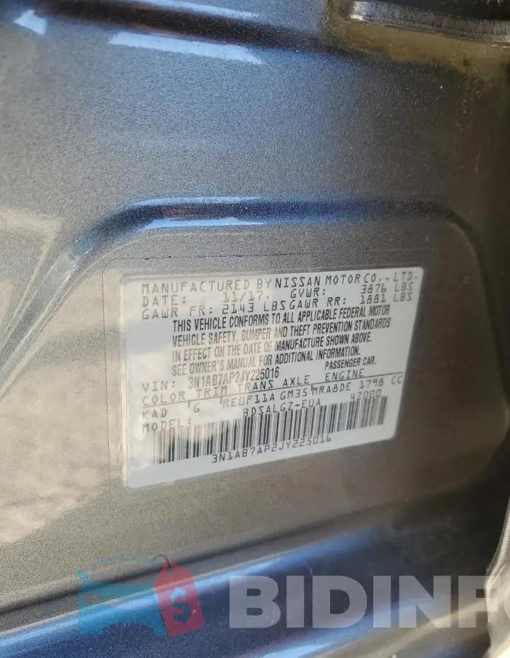 3N1AB7AP2JY225016 Photo# 12