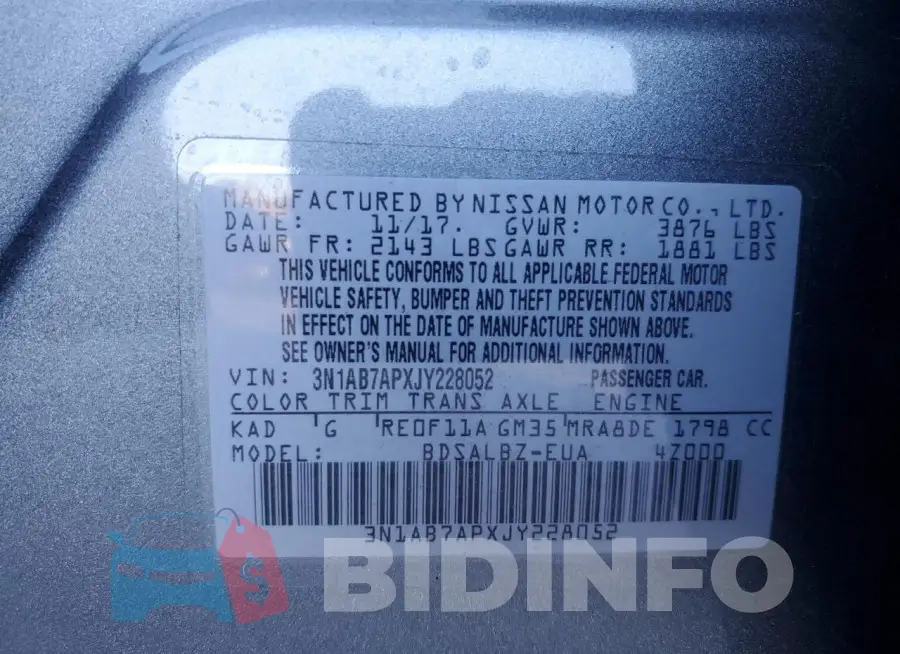 3N1AB7APXJY228052 Photo# 12