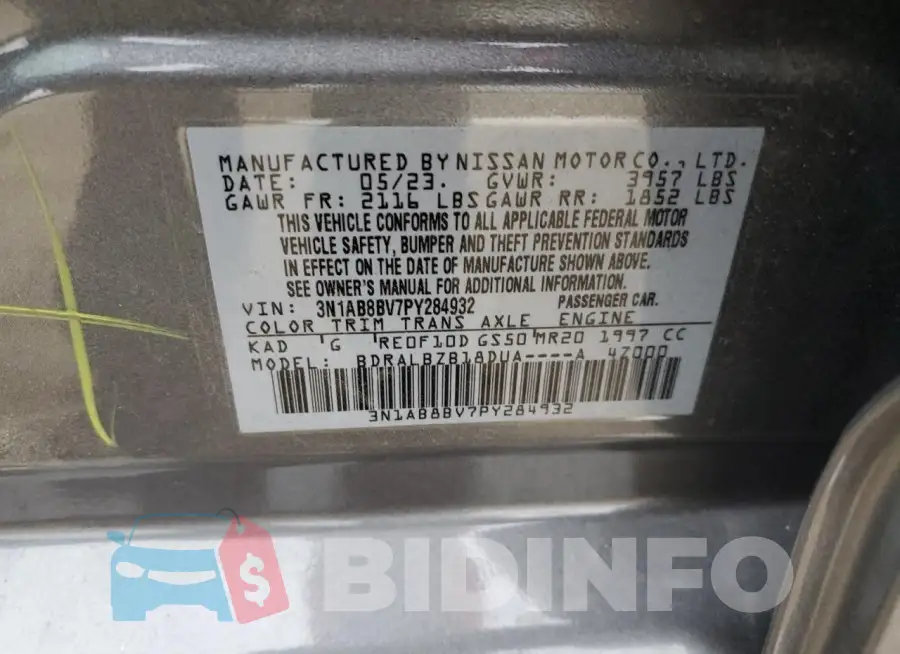 3N1AB8BV7PY284932 Photo# 12