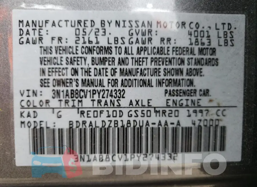 3N1AB8CV1PY274332 Photo# 14