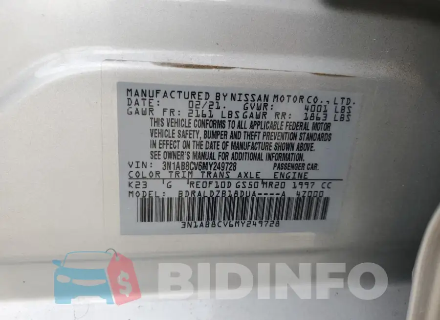 3N1AB8CV6MY249728 Photo# 12