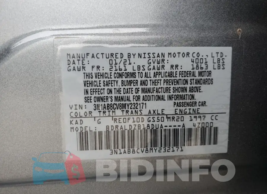 3N1AB8CV8MY232171 Photo# 12