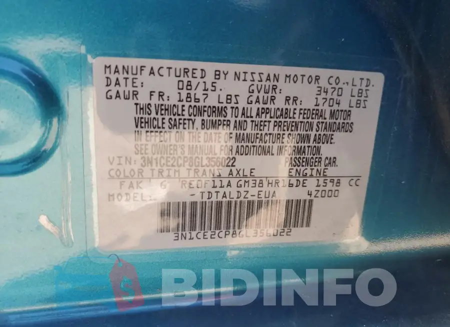 3N1CE2CP8GL356022 Photo# 12