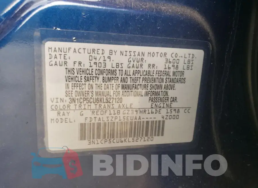 3N1CP5CU6KL527120 Photo# 13