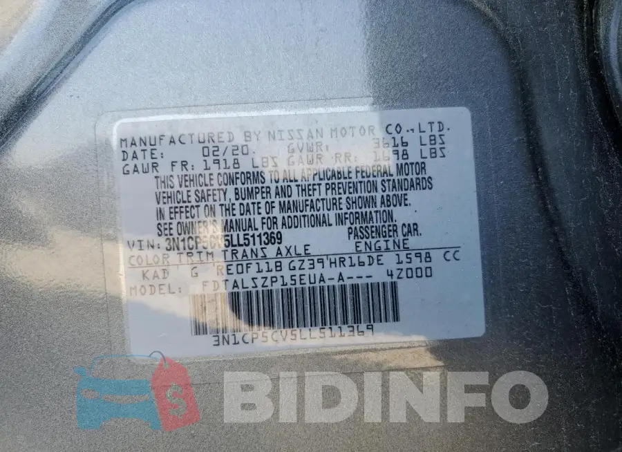 3N1CP5CV5LL511369 Photo# 13