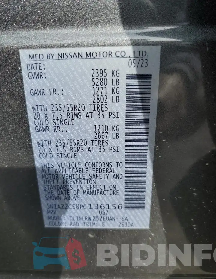 5N1AZ2CS8PC136156 Photo# 12