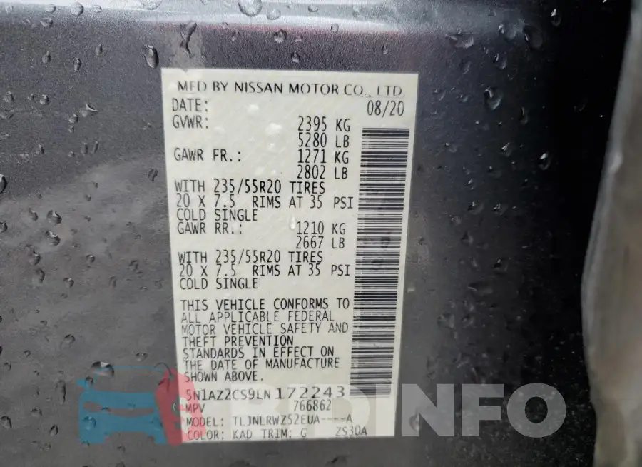 5N1AZ2CS9LN172243 Photo# 12