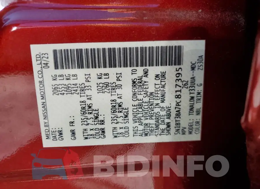 5N1BT3BA7PC817395 Photo# 14