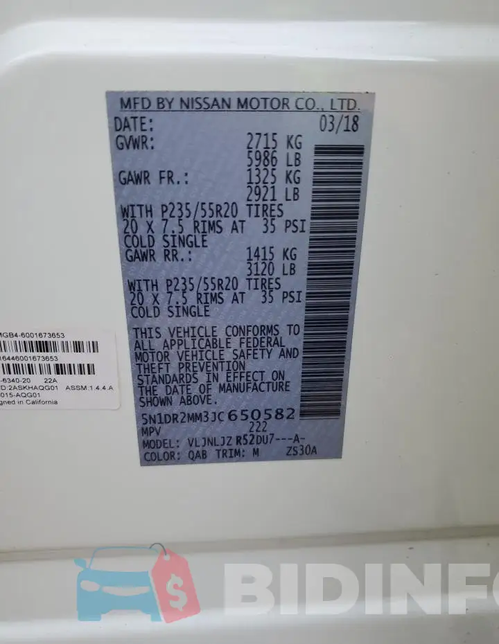 5N1DR2MM3JC650582 Photo# 14