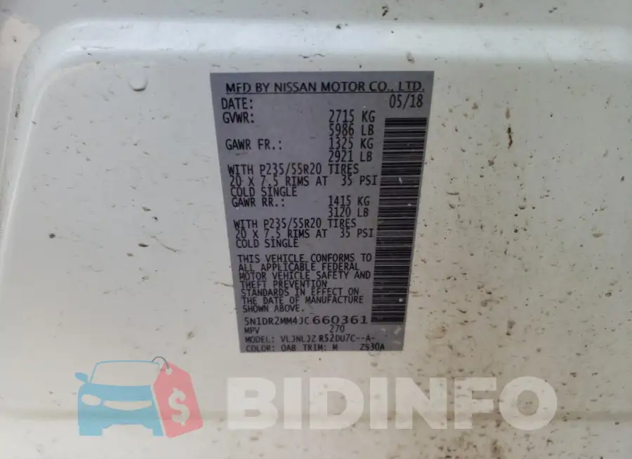 5N1DR2MM4JC660361 Photo# 13
