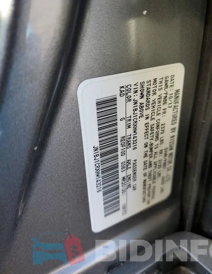 JN1BJ1CRXHW143216 Photo# 13