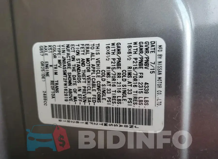 JN8AS5MT2FW162819 Photo# 13