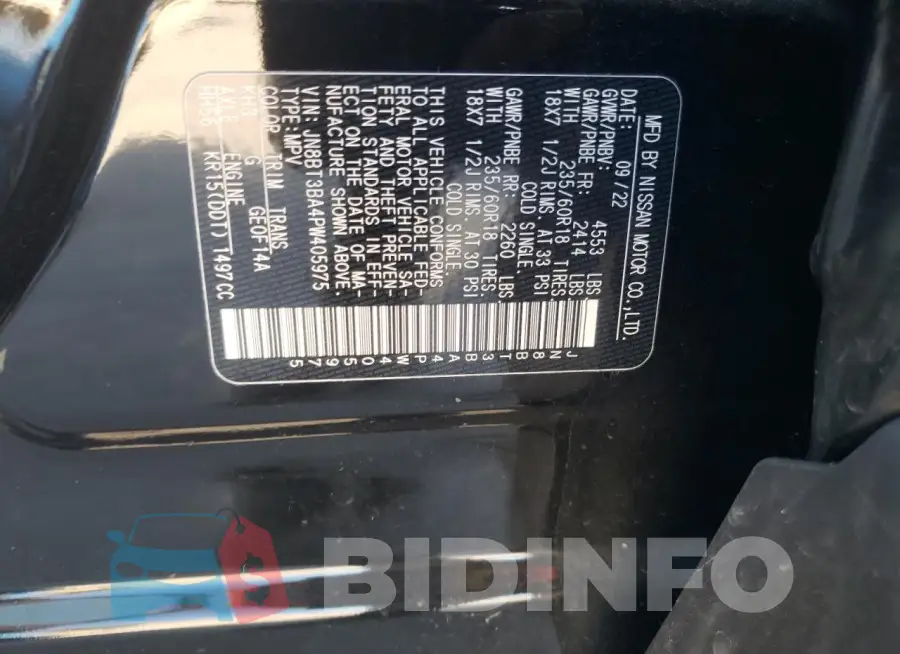 JN8BT3BA4PW405975 Photo# 14