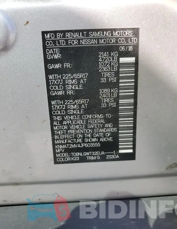 KNMAT2MV4JP603555 Photo# 13