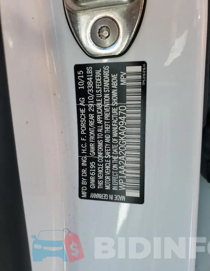 WP1AA2A20GKA09470 Photo# 14