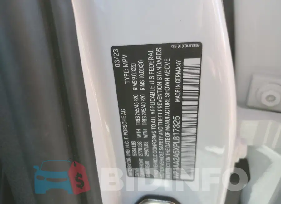 WP1AA2A5XPLB17325 Photo# 12