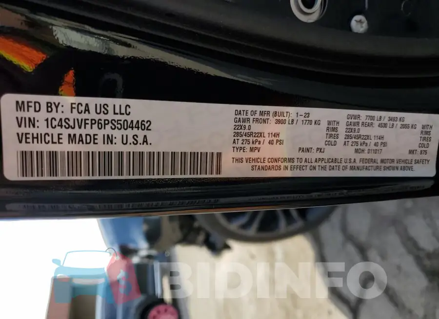 1C4SJVFP6PS504462 Photo# 13