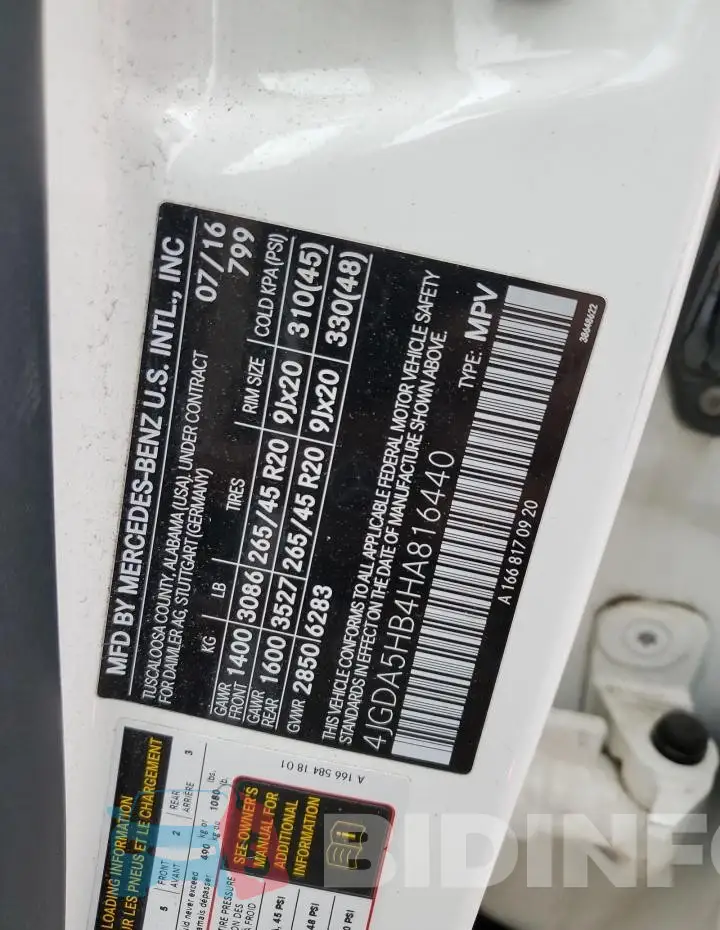 4JGDA5HB4HA816440 Photo# 12