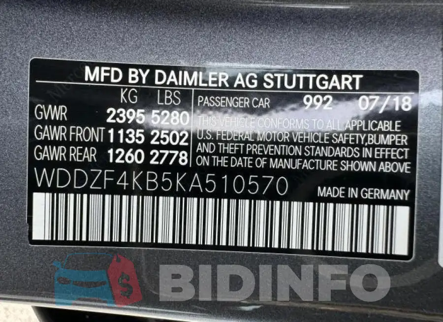 WDDZF4KB5KA510570 Photo# 15