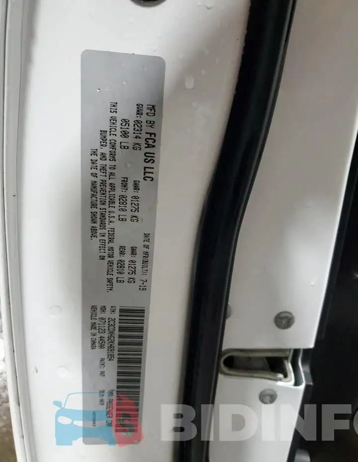 2C3CDXHG2KH691854 Photo# 13