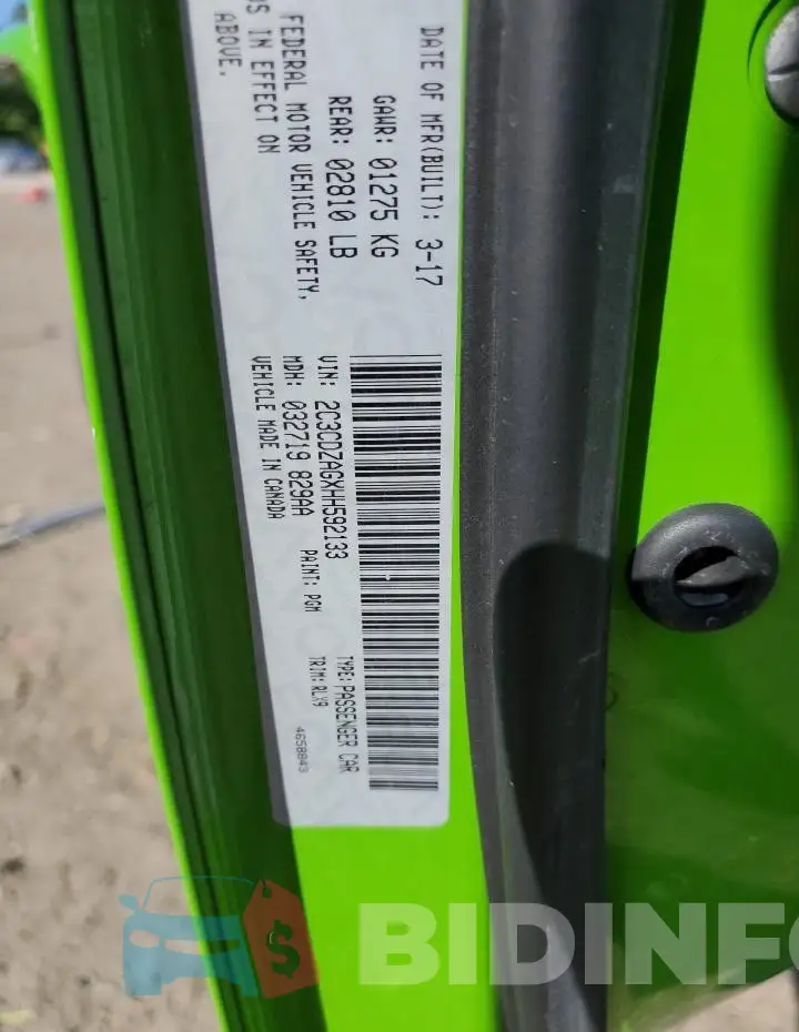 2C3CDZAGXHH592133 Photo# 13