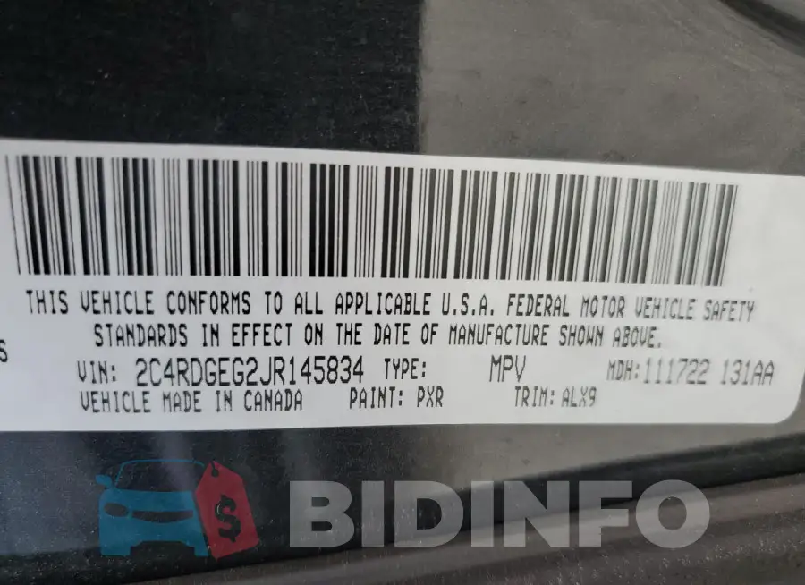 2C4RDGEG2JR145834 Photo# 14
