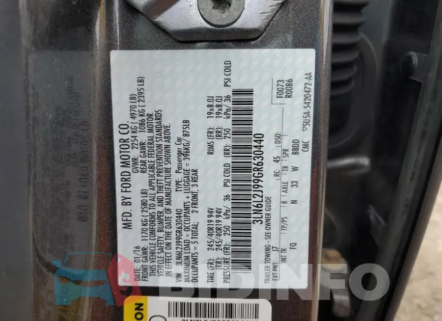 3LN6L2J99GR630440 Photo# 12