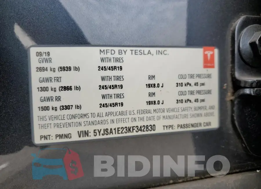 5YJSA1E23KF342830 Photo# 13