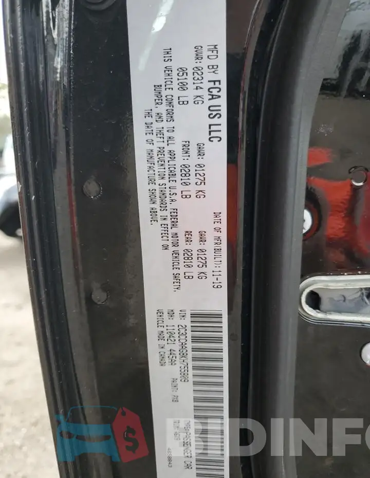 2C3CCAAG8KH755809 Photo# 12