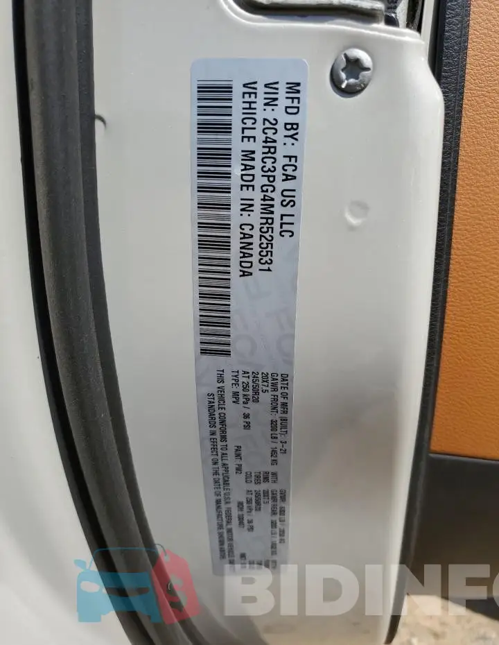 2C4RC3PG4MR525531 Photo# 13