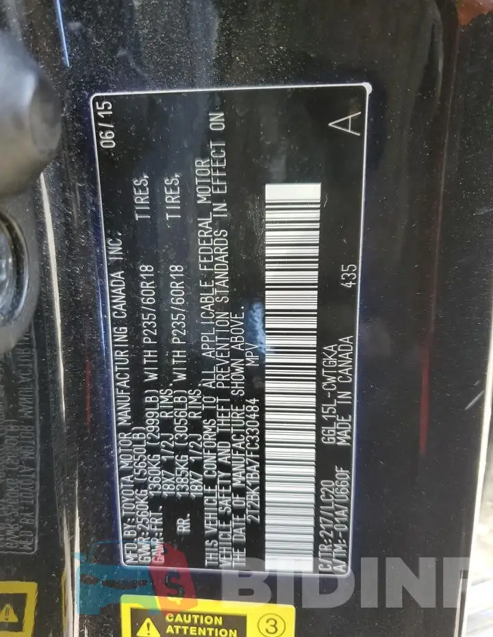 2T2BK1BA7FC330484 Photo# 13