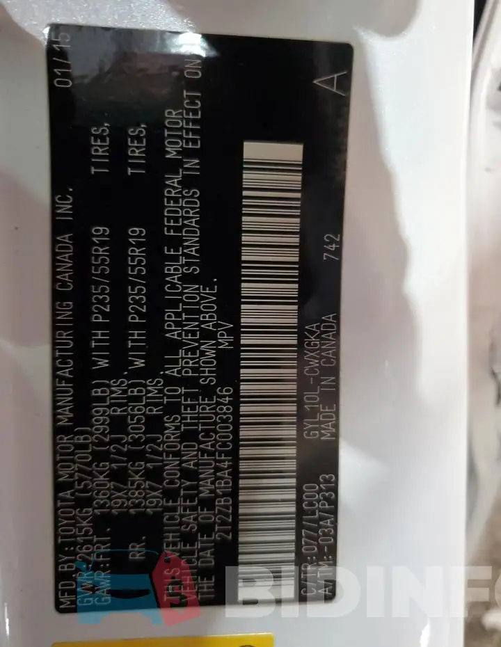 2T2ZB1BA4FC003846 Photo# 13