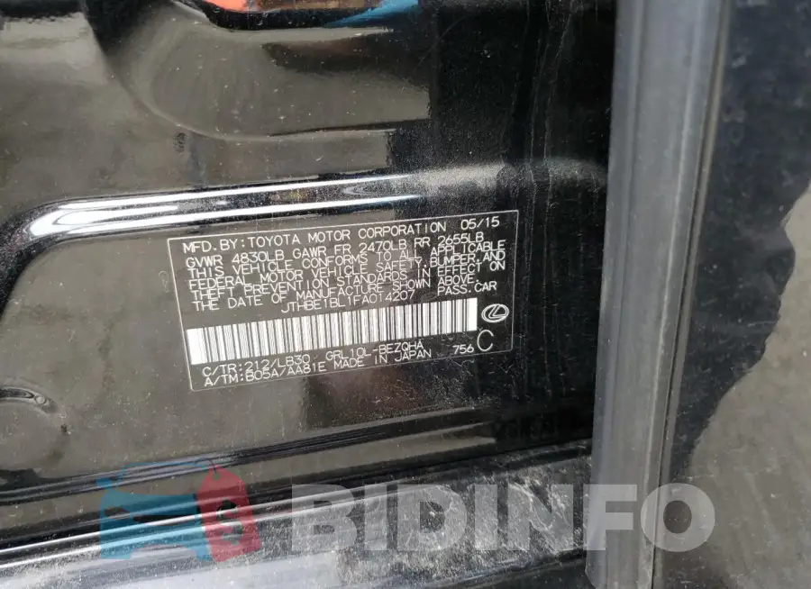 JTHBE1BL1FA014207 Photo# 12