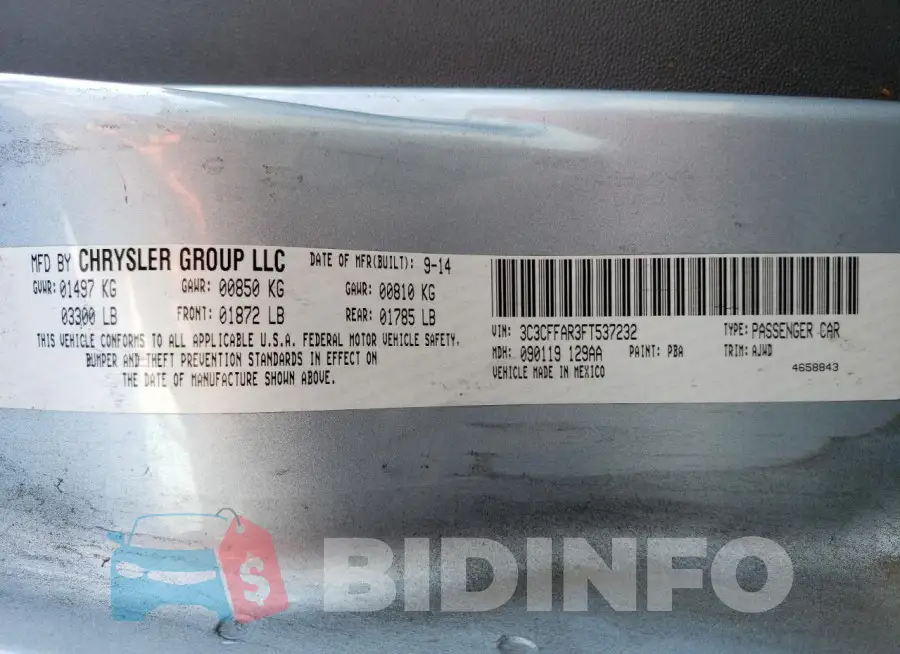 3C3CFFAR3FT537232 Photo# 12