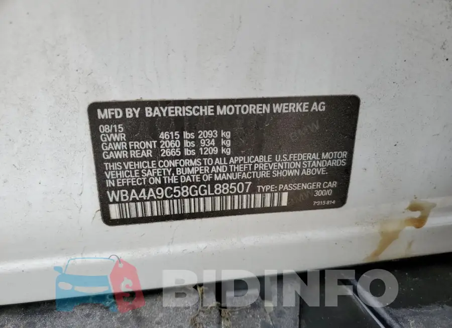 WBA4A9C58GGL88507 Photo# 12