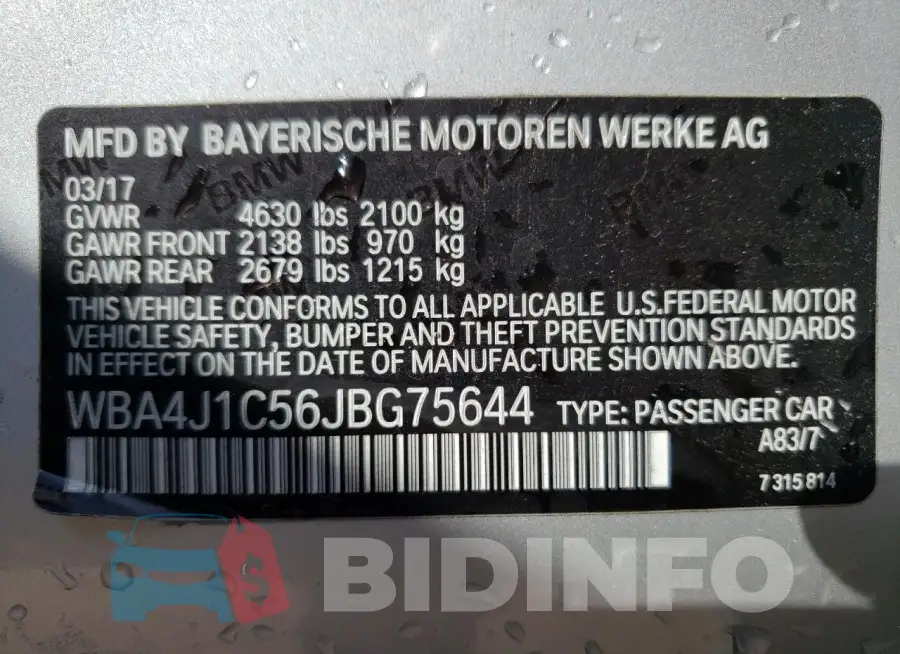 WBA4J1C56JBG75644 Photo# 13