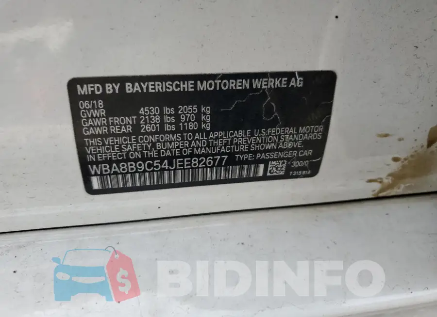 WBA8B9C54JEE82677 Photo# 12