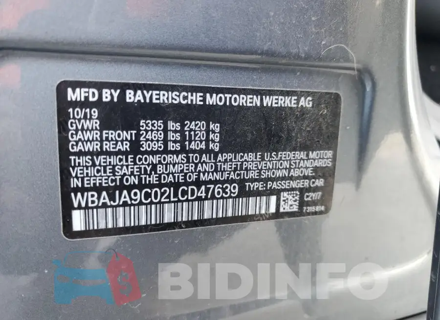 WBAJA9C02LCD47639 Photo# 12