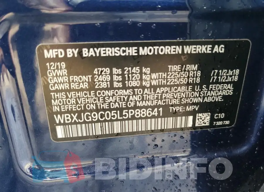 WBXJG9C05L5P88641 Photo# 12