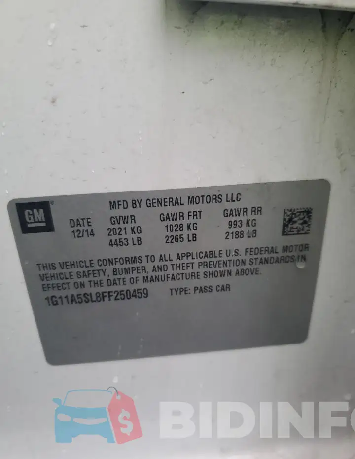 1G11A5SL8FF250459 Photo# 12