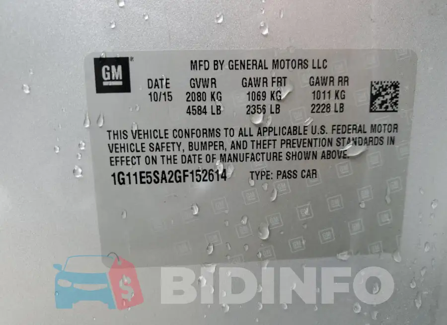 1G11E5SA2GF152614 Photo# 12