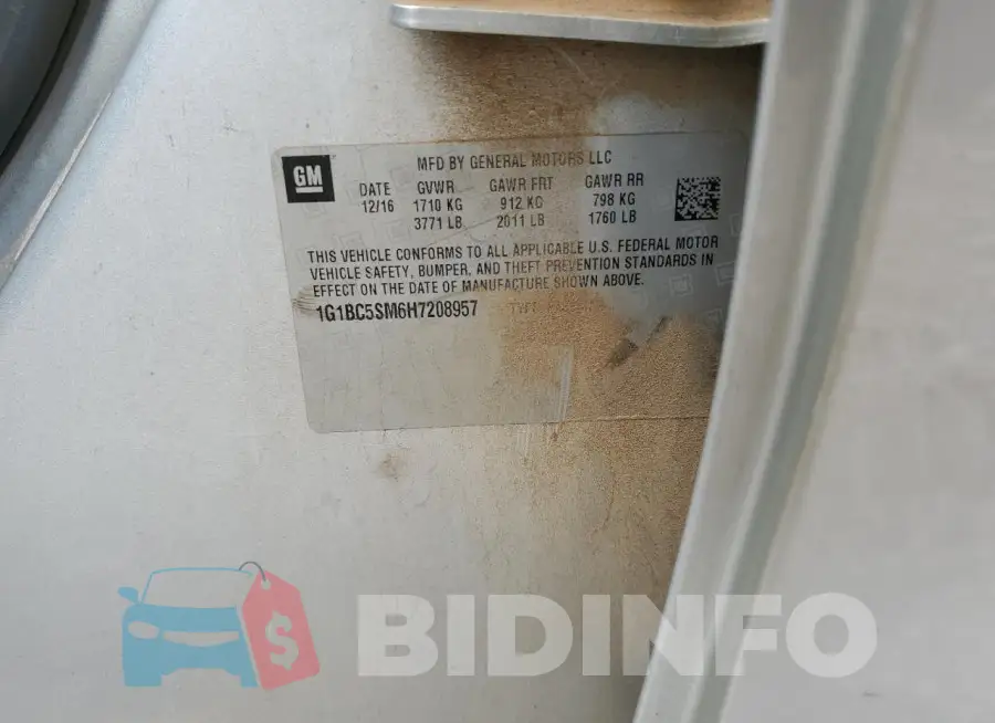 1G1BC5SM6H7208957 Photo# 13