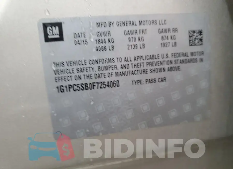 1G1PC5SB0F7254060 Photo# 13
